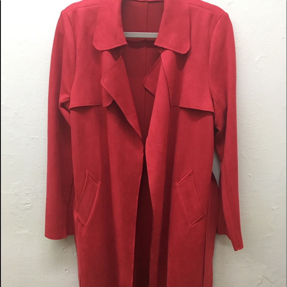 **SOLD****STYLISH FAUX SUEDE TRENCH COAT